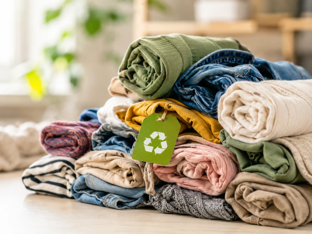 A sorted pile of reclaimed clothing
